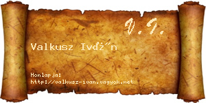 Valkusz Iván névjegykártya